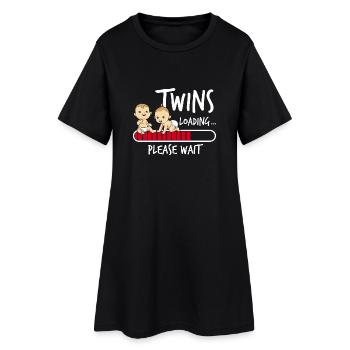 Chargement de grossesse de jumeaux jumeaux Baby - Robe T-shirt Femme - noir - Devant