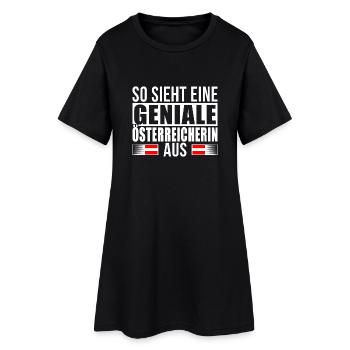 Geniale Österreicherin - Frauen T-Shirt-Kleid - Schwarz - Vorne