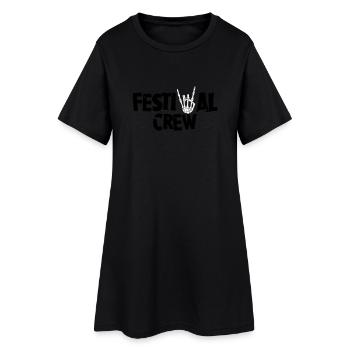 Festival Crew - Frauen T-Shirt-Kleid - Schwarz - Vorne