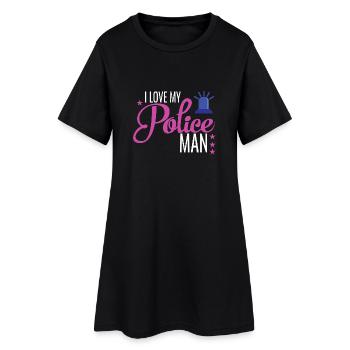 L'amour Policeman - Robe T-shirt Femme - noir - Devant