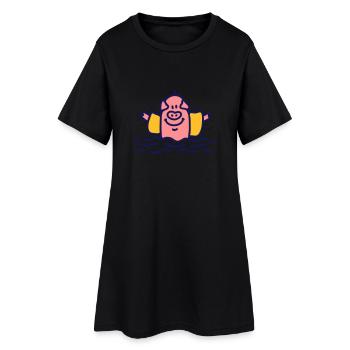 Porc ailes eau 3 - Robe T-shirt Femme - noir - Devant