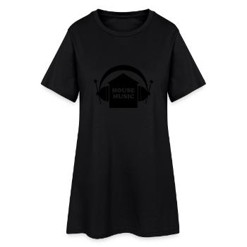 house music - Robe T-shirt Femme - noir - Devant