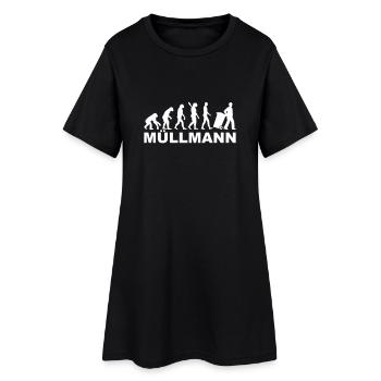 Müllmann - Frauen T-Shirt-Kleid - Schwarz - Vorne