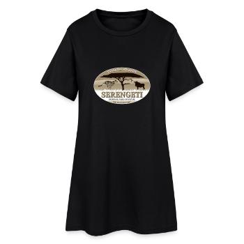 Serengeti - Gepard & Gnu Safari - Frauen T-Shirt-Kleid - Schwarz - Vorne