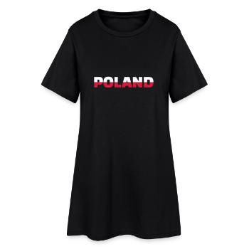Polen - Frauen T-Shirt-Kleid - Schwarz - Vorne