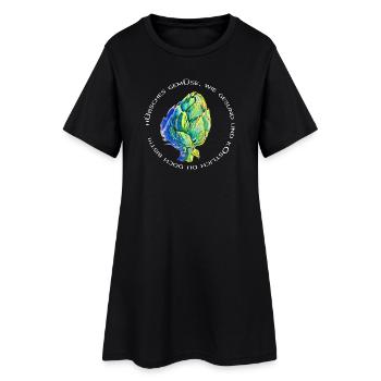 HÜBSCHES GEMÜSE - Frauen T-Shirt-Kleid - Schwarz - Vorne