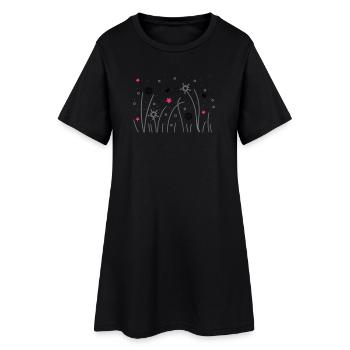 grashalme - Frauen T-Shirt-Kleid - Schwarz - Vorne