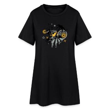 cocktail_bar - Robe T-shirt Femme - noir - Devant
