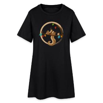 Ein Eichhörnchen schläft - Frauen T-Shirt-Kleid - Schwarz - Vorne