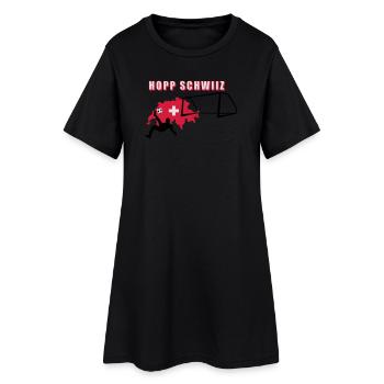 Hopp Schwiiz - Frauen T-Shirt-Kleid - Schwarz - Vorne