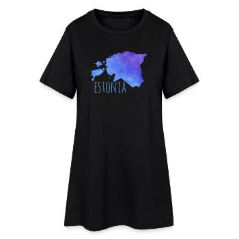 estonia - Robe T-shirt Femme - noir - Devant
