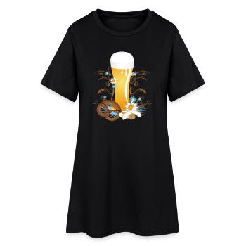 La bière de blé avec un repas - Robe T-shirt Femme - noir - Devant