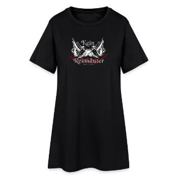 Kein Reinhäuter - Frauen T-Shirt-Kleid - Schwarz - Vorne