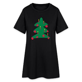 arbre de Noël - Robe T-shirt Femme - noir - Devant