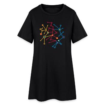 un motif moléculaire - Robe T-shirt Femme - noir - Devant