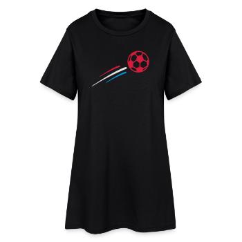Fußball Kroatien - Frauen T-Shirt-Kleid - Schwarz - Vorne
