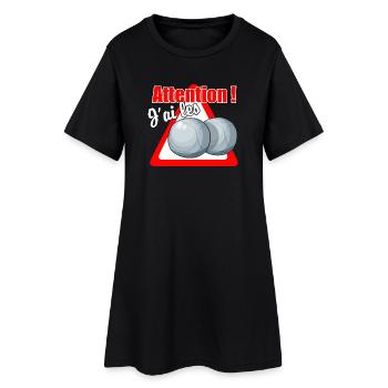Attention j'ai les boules ! - Robe T-shirt Femme - noir - Devant