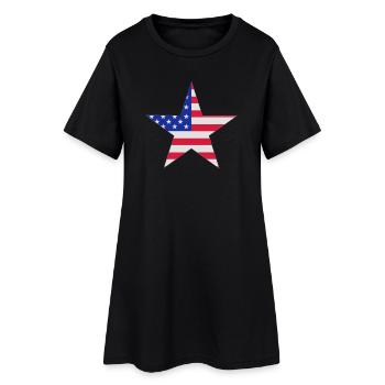 Étoile américain - Robe T-shirt Femme - noir - Devant