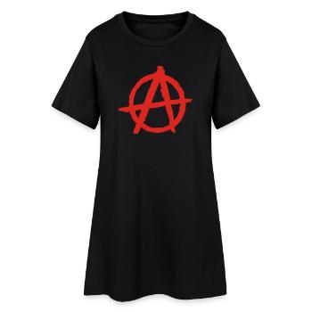anarchy - Frauen T-Shirt-Kleid - Schwarz - Vorne