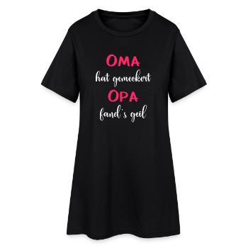 Oma & Opa pink - Frauen T-Shirt-Kleid - Schwarz - Vorne
