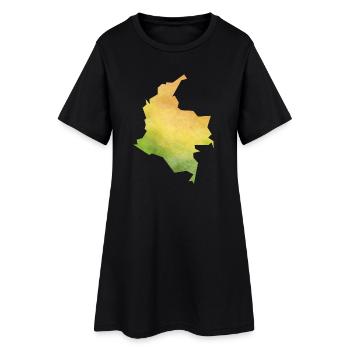 Colombia - Frauen T-Shirt-Kleid - Schwarz - Vorne