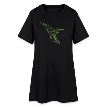 Eisvogel - Frauen T-Shirt-Kleid - Schwarz - Vorne