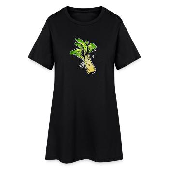Lauchfreund Cartoon - Frauen T-Shirt-Kleid - Schwarz - Vorne