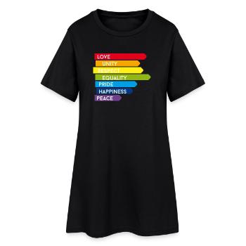 gay pride csd rainbow homo parade fier avant lol - Robe T-shirt Femme - noir - Devant