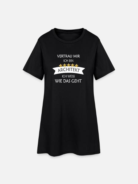 Vertrau mir Architekt - Frauen T-Shirt-Kleid - Schwarz