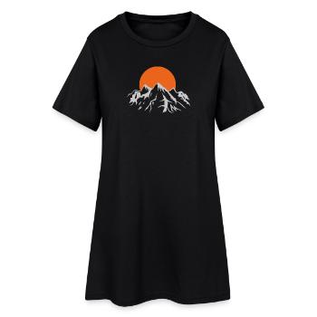 Montagnes - Robe T-shirt Femme - noir - Devant
