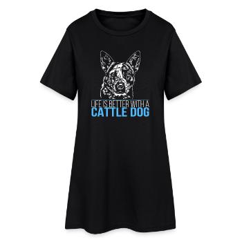 LA VIE DES CHIENS DE BÉTAIL EST MEILLEURE chez les Chiens Wilsigns - Robe T-shirt Femme - noir - Devant