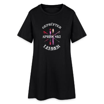 Skifahrer T-Shirt Design- apres ski lehrer  - Frauen T-Shirt-Kleid - Schwarz - Vorne