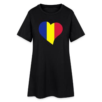 I love Romania - J'aime la Roumanie - Robe T-shirt Femme - noir - Devant