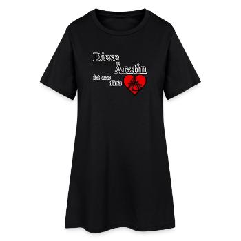 Ärztin fürs Herz Ärzte, Medizin, Sprüche,Geschenk - Frauen T-Shirt-Kleid - Schwarz - Vorne