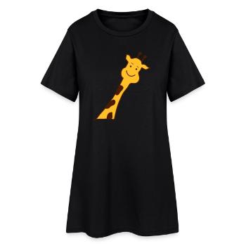 giraffe - Frauen T-Shirt-Kleid - Schwarz - Vorne