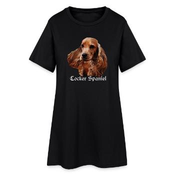Cocker Épagneul, tête de chien, chien de race, - Robe T-shirt Femme - noir - Devant