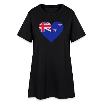 2541614 14657116 neuseeland - Frauen T-Shirt-Kleid - Schwarz - Vorne