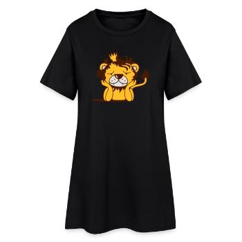 Un lion avec une couronne - Robe T-shirt Femme - noir - Devant
