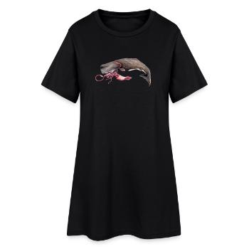 Avec cachalot calmars - cachalot - Cachalot - Robe T-shirt Femme - noir - Devant
