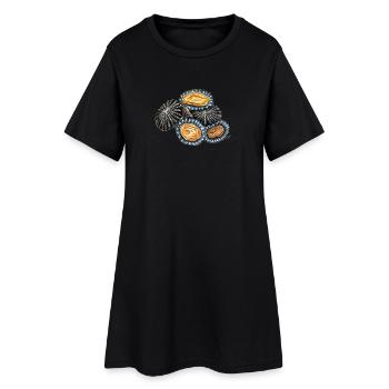 Patelles - fruits de mer - patelle - Robe T-shirt Femme - noir - Devant