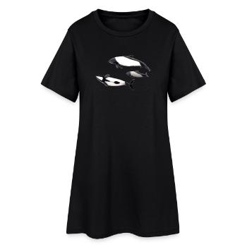 Commerson Delfin - dauphin de Commerson - Tonina - Robe T-shirt Femme - noir - Devant