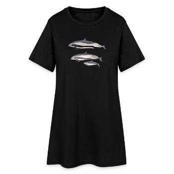 Frasers Delphin - Frasers Dolphin - Dauphin - Frauen T-Shirt-Kleid - Schwarz - Vorne