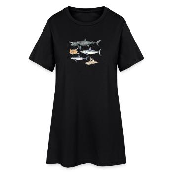 Requins - Requins - Requins - Robe T-shirt Femme - noir - Devant