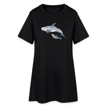Risso - Grampus Dolphin - Dauphin Risso - Frauen T-Shirt-Kleid - Schwarz - Vorne