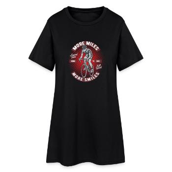 Faire du vélo plus de kilomètres plus de sourires - Robe T-shirt Femme - noir - Devant