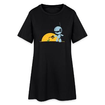 robot flower - Robe T-shirt Femme - noir - Devant