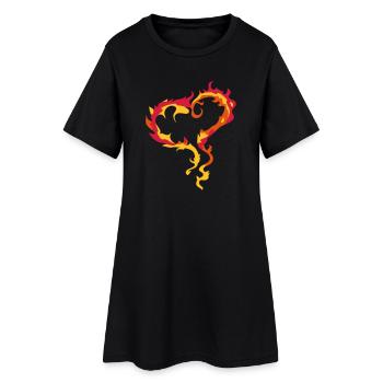Coeur de la Flamme - Robe T-shirt Femme - noir - Devant