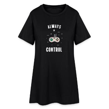 controller game retro computer play pc nerd gaming - Women’s T-Shirt Dress - black - Front
