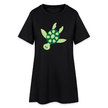 Tortue de mer colorée - Robe T-shirt Femme - noir - Devant