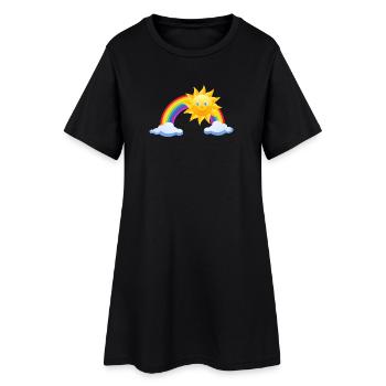Arc-en-ciel - Robe T-shirt Femme - noir - Devant